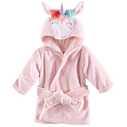 Hudson Baby Peignoir de bain unisexe en peluche pour bébés filles et bébés garçons, licorne fantaisiste, 6-12 mois