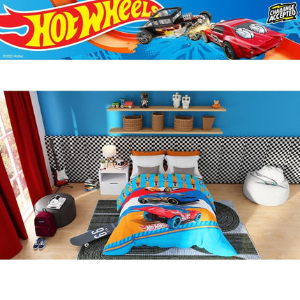 Franco Kids Bedding Super Soft Microfiber Reversible Comforter, Twin/Full, Hot Wheels