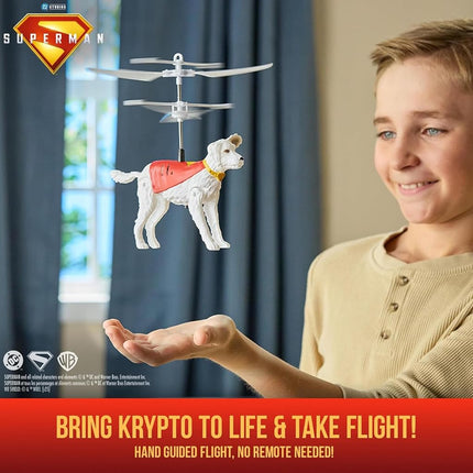 DC Comics, SUPERMAN Up in the Sky! Flying Krypto, RC Toys and Remote Control Toys for Kids, 19-cm Hovering Superdog, For Ages 4 and Up