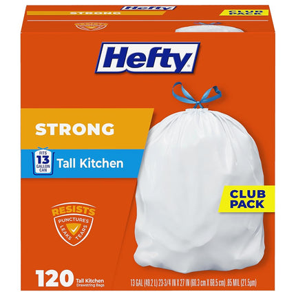 Hefty Strong Tall Kitchen Trash Bags - 13 Gallon, 120 Count