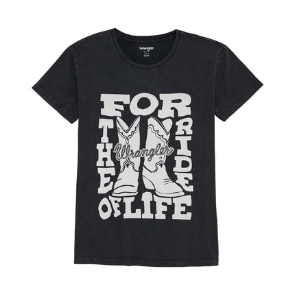 Wrangler Womens Retro Ride of Life Graphic Tee, Grey, XL