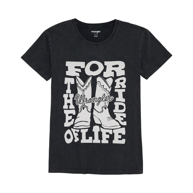 Wrangler Tee-shirt graphique femme Retro Ride of Life, Gris, XXL