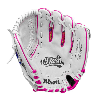 Wilson 2024 A440™ Flash™ 11” Youth Infield Fastpitch Softball Glove - Right Hand Throw, White/Pink/Tie Dye