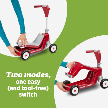 Radio Flyer Scoot 2 Scooter, Toddler Scooter or Ride On, For Ages 1-4, Red Ride On Toy