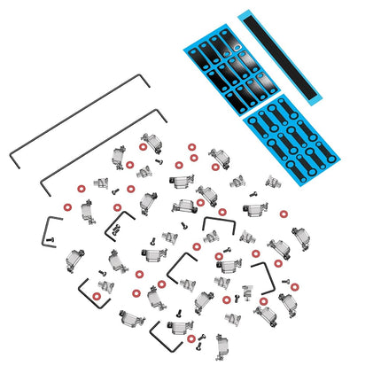 DUROCK Stabilizer V2, Screw in Stabilizers with 2u 6.25u 7u Wires, PCB Mount Keyboard Stabilizers for Mechanical Keyboards (V2 Smokey Black 100% Kit)