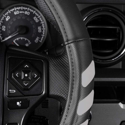 Cubierta de Volante de Camión de Cuero Sintético Negro UltraSport de Cató, Tamaño Grande de 16 Pulgadas, Duradera y Cómoda con Agarre Avanzado, Cubierta de Volante para Camión, Auto, Camioneta, SUV