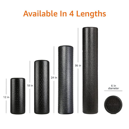 Amazon Basics High-Density Round Foam Roller, 30 cm, Black