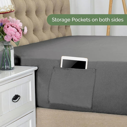 Elegant Comfort 1500 Premium Hotel Quality 18-24 Inches Deep - Extra Deep Pocket Single Fitted Sheet for High Mattress, Luxury and Softest, Smart Pocket - Wrinkle Free, King, Pink