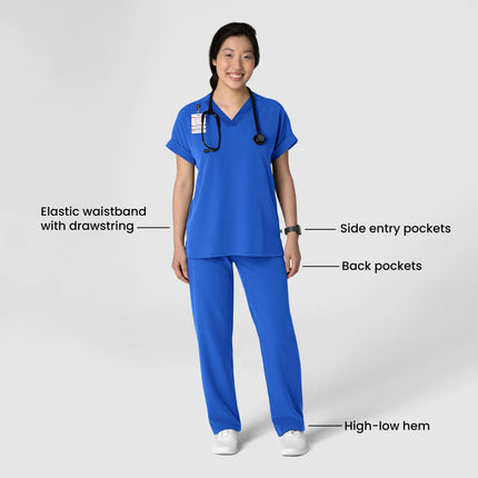 WonderWink Womens Renew Women's Jogger Scrub Pant, Royal, XXX-Large Petite