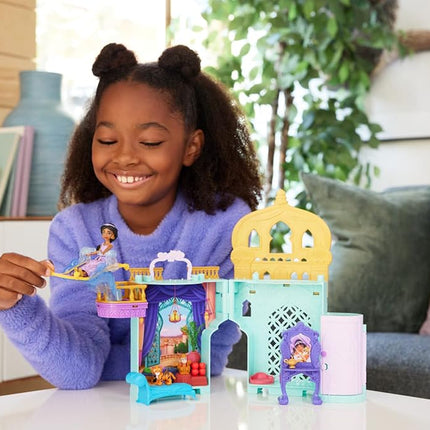 Mattel Disney Frozen Toys, Storytime Stackers Jasmine's Palace, Stackable Doll House with Small Doll, 2 Friends & 8 Pieces, Inspired by Disney's Aladdin Movie, JDP56