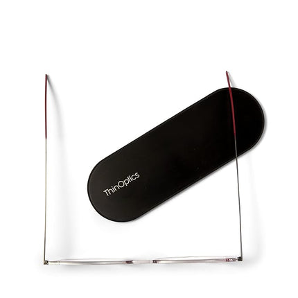 ThinOptics Reading Glasses + Milano Aluminum, Magnetic Case | Frontpage Brooklyn Collection, Clear Frame 1.50 Strength Readers