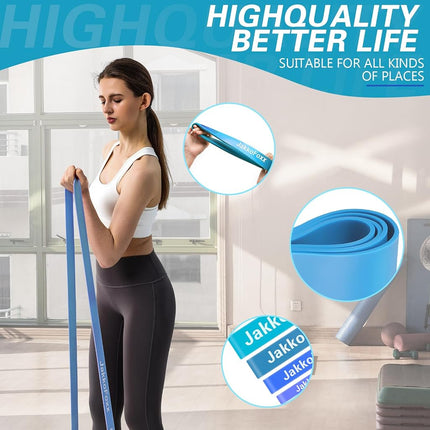 Resistance Bands,Pull Up Bands,Stretching Assist Bands Set for Men & WomenPortable Exercise, Muscle Training,Physical Therapy,Exercise Workout Bands for Working Out (Blue 5-100 LBS)