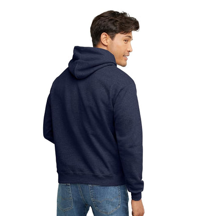 Hanes ComfortBlend EcoSmart Hoodie, Midweight Fleece, Pullover Hooded Sweatshirt for Men, Heather Navy, 2X Large