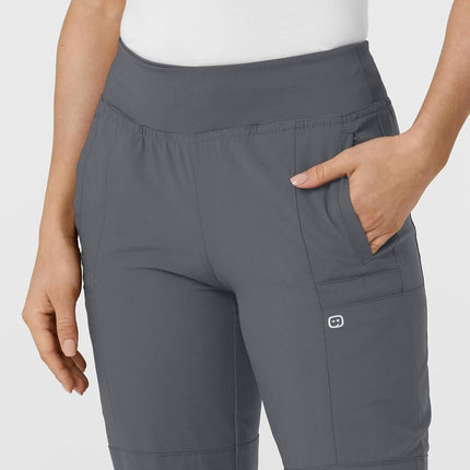 WonderWink W123 Women's 5555 Comfort Waist Jogger Pant, Pewter, Small Tall