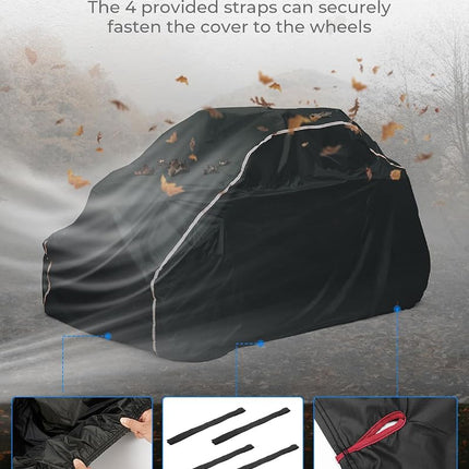 KEMIMOTO UTV Cover 2 Seater All-Weather Protection PU Oxford Cloth