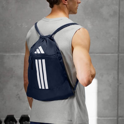 adidas Alliance Sackpack, Drawstring Backpack, Lightweight Small Gym Bag for Women and Men, Team Navy Blue 2, One Size, Alliance Sackpack – Drawstring Backpack Small Bag for Men and Women