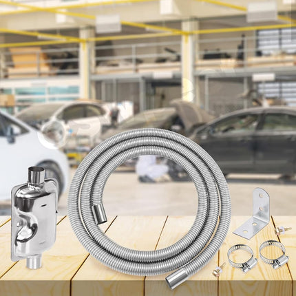 Swpeet 3Pcs 1" x 79" - 25mm x 200cm Stainless Steel Diesel Heater Exhaust Pipe with 18mm-29mm Hose Clamps Kit, Fuel Tank Air Heater Diesel Gas Vent Hose Exhaust Tubing for Car Vehicle