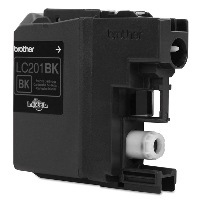 Cartucho de tinta negra Brother original de rendimiento estándar, LC201BK, tinta negra de repuesto, rendimiento de página de hasta 260 páginas, cartucho de reabastecimiento Amazon Dash, LC201BK