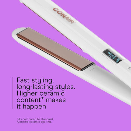 Conair Double Ceramic Flat Iron, 1-inch Digital Flat Iron