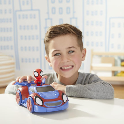 Marvel Spidey and His Amazing Friends Change 'N Go Web-Crawler and Spidey Action Figure, 2 in 1 Vehicle, 4-Inch Figure, for Kids Ages 3 and Up, Frustration Free Packaging