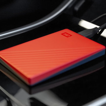 WD My Passport 4TB Portable External Hard Drive, USB 3.2 Gen 1, Red