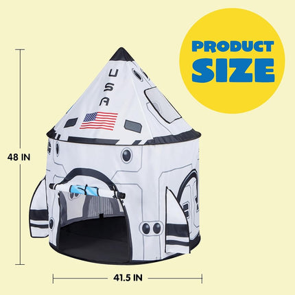 JOYIN Kids Play Tents Indoor Outdoor, Rocket Ship Play Tent, Spaceship Pop up Play Tent for Kids, Toddlers Playhouse Toys, Birthday Gifts for 3 4 5 6 7 8 Year Old Boys & Girls