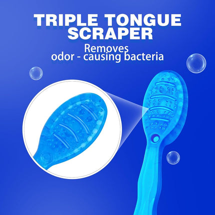 Malisseladi 5 in 1 Mini Brushes-Disposable Toothbrushes with Toothpaste + Floss + Pick + Tongue Scraper | Travel Size | Individually Wrapped | Soft | Mint | Travel Set (Mint, 52pcs(2Pack))