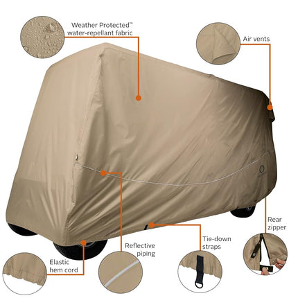 Classic Accessories Fairway Extra Long Roof 6-Person Golf Cart Quick-Fit Cover