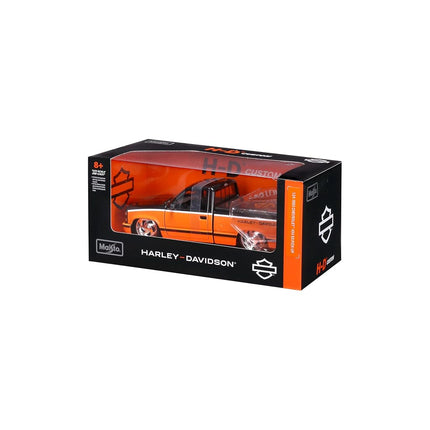 Maisto 1:24 Harley Davidson Custom 1993 Chevy Pick-up, Orange/Black