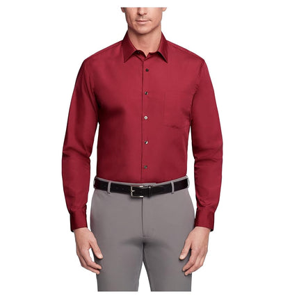 Van Heusen Men's Poplin Regular Fit Solid Point Co