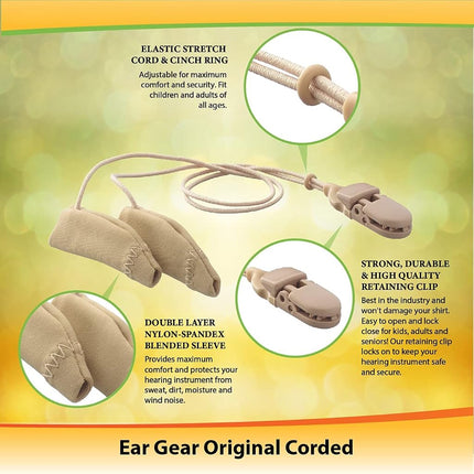 Ear Gear Original Hearing Aid Comfort, Protection and Security Clip – Fits Hearing Instruments 1.25” to 2” – Secure Your Hearing Aid or Amplifier– Protect From Sweat, Dirt, Moisture, Loss & Wind Noise