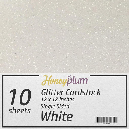 White Glitter Cardstock - 10 Sheets Premium Glitter Paper - Sized 12" x 12" - Perfect for Scrapbooking, Crafts, Decorations, Weddings