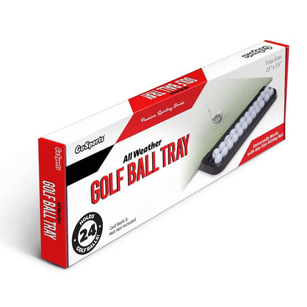 GoSports All-Weather Golf Ball Tray - 24 Ball Capacity - Compatible with All Hitting Mats - Black