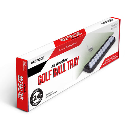 GoSports All-Weather Golf Ball Tray - 24 Ball Capacity - Compatible with All Hitting Mats - Black