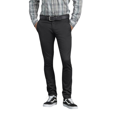 Dickies Pantalón de hombre, corte skinny recto, negro, 38W 30L UK