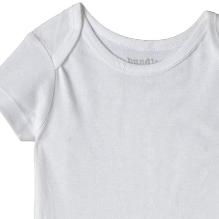 The Children's Place unisex-baby Short Sleeve 100% Cotton Bodysuits, White - 5 Pack, 6-9 Months