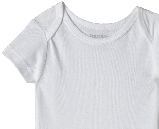 The Children's Place unisex-baby Short Sleeve 100% Cotton Bodysuits, White - 5 Pack, 6-9 Months