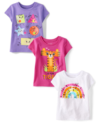 The Children's Place Toddler Girls 3-Pack Short Sl
