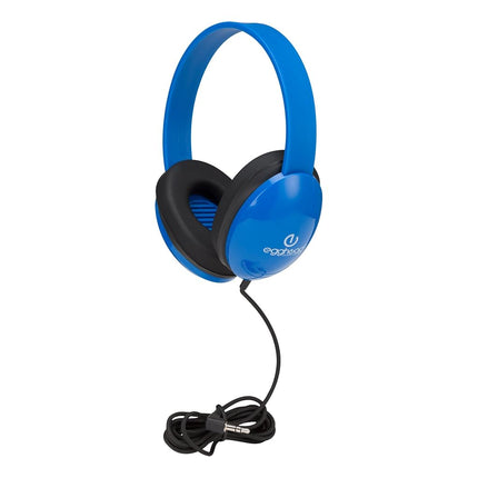 Egghead EGG-IAG-1005FA-BL-SO Heavy Duty Kids Headphone with Tangle-Free, Chew/Kink Resistant Cord, Adjustable headband and Noise Reducing Ear cups, Blue