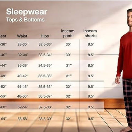 IZOD Men's Relaxed Fit Printed Poplin Drawstring Sleep Pajama Pant, Multi Plaid, X-Large