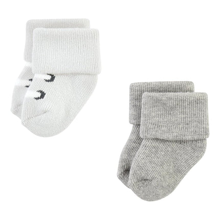 Hudson Baby Unisex Baby Cotton Rich Newborn and Terry Socks, Modern Elephant, 6-12 Months, Modern Elephant, 6-12 Months