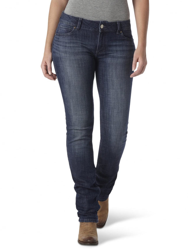 Wrangler Women's Western Mid Rise Stretch Straight
