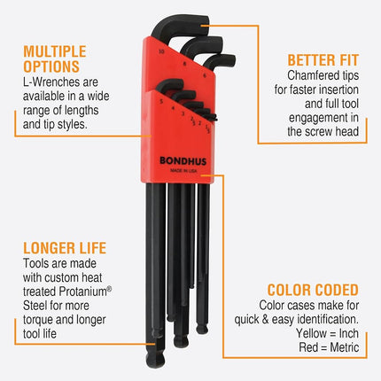 Bondhus, SBLX22 Stubby Double Pack BALLEND HEX Key Set SBLX9/SBLX13, 20599