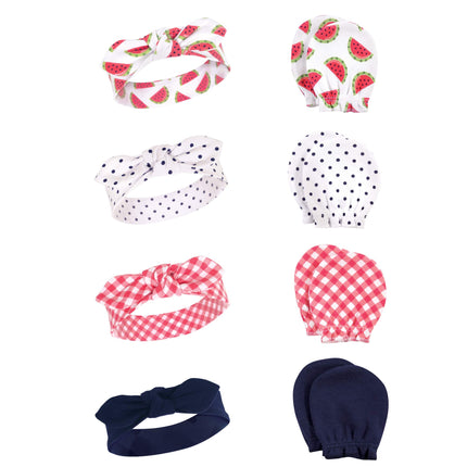 Hudson Baby Baby Girls' Cotton Headband and Scratc