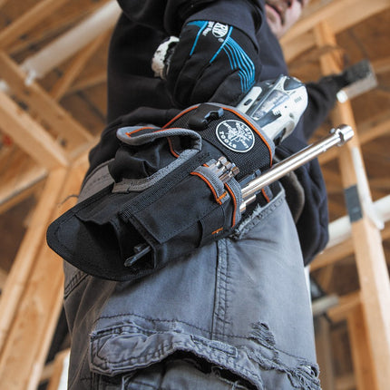 Klein Tools 5183 Tool Bag, Tradesman Pro Drill Pouch Made of 1680d Ballistic Weave, Drill Holster with Pockets for Tools and Drill Bits