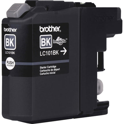 Cartucho de tinta negra original Brother de rendimiento estándar, LC101BK, tinta negra de repuesto, rendimiento de hasta 300 páginas, LC101