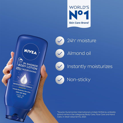 NIVEA In-Shower Nourishing Body Lotion 13.5 Fluid Ounce