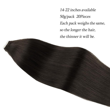 ABH AMAZINGBEAUTY HAIR Tape In Hair Extensions 22 Inch Natural Black #1B