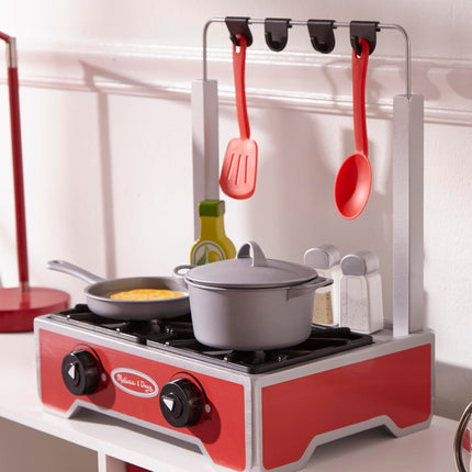 Melissa & Doug 19-Piece Deluxe Wooden Cooktop Set (E-Commerce Packaging)