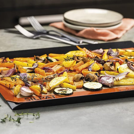 Silpat AE420295-07 Premium Non-Stick Silicone Baking Mat 11-5/8"" x 16-1/2"", Orange